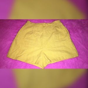 Yellow high wasted shorts